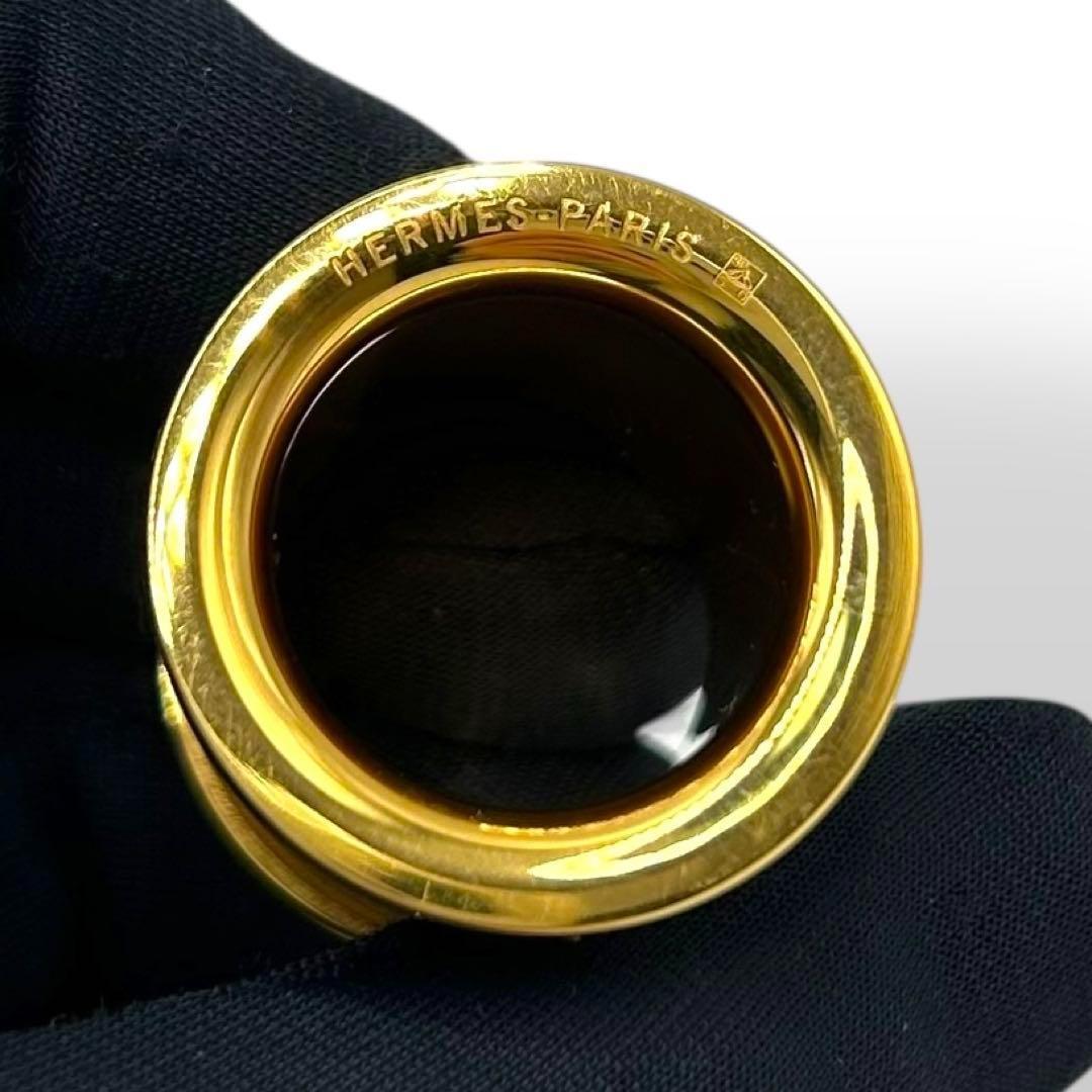エルメス シリンダー スカーフリング 筒型 レザー巻き