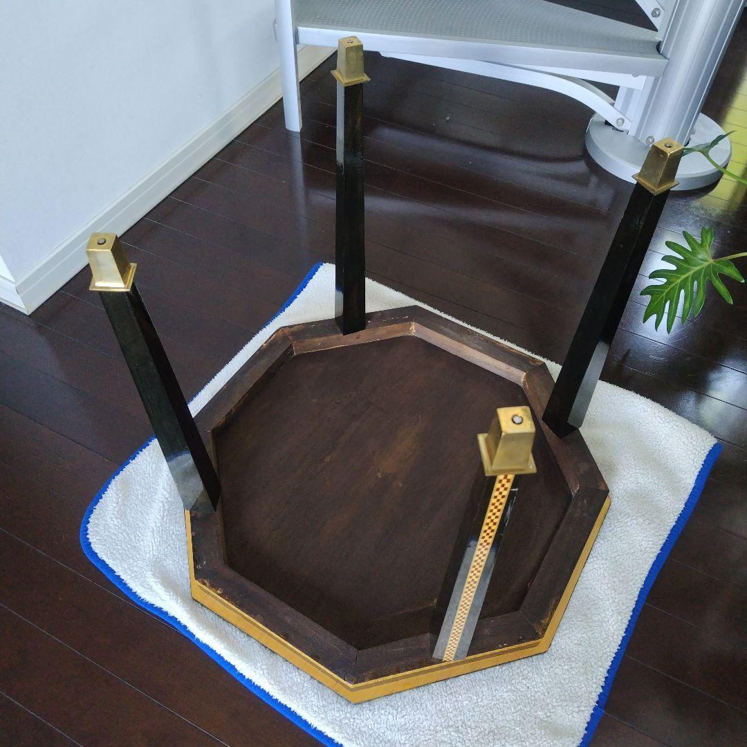 アンティーク 象嵌 寄木細工 天然木 ウッドテーブル 飾り台 レトロ