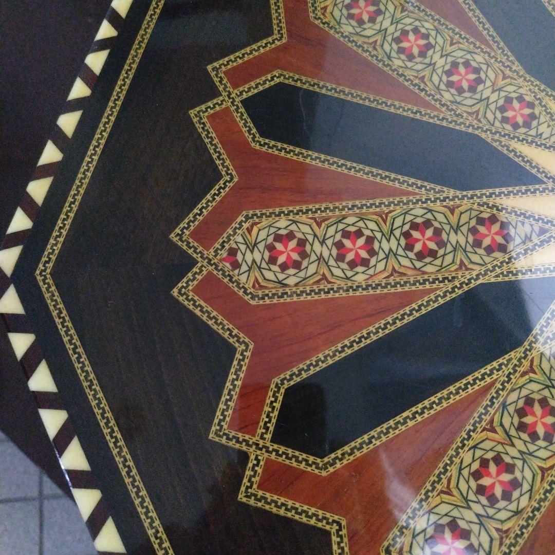 アンティーク 象嵌 寄木細工 天然木 ウッドテーブル 飾り台 レトロ