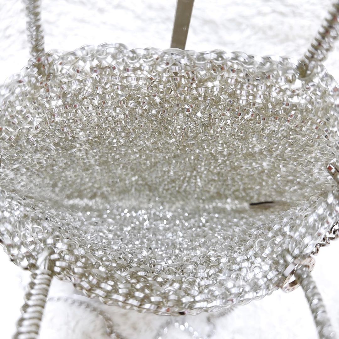 美品✨アンテプリマ　ワイヤーバッグ　スタンダード　スクエア ミディアム　シルバー