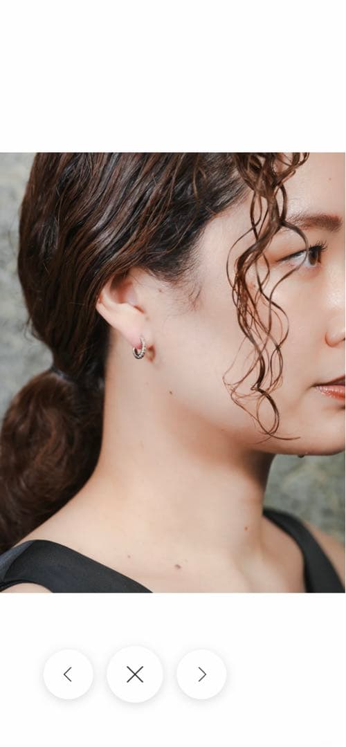 hum ホワイトゴールド＆ブラウンダイヤピアス ［et-P98m］