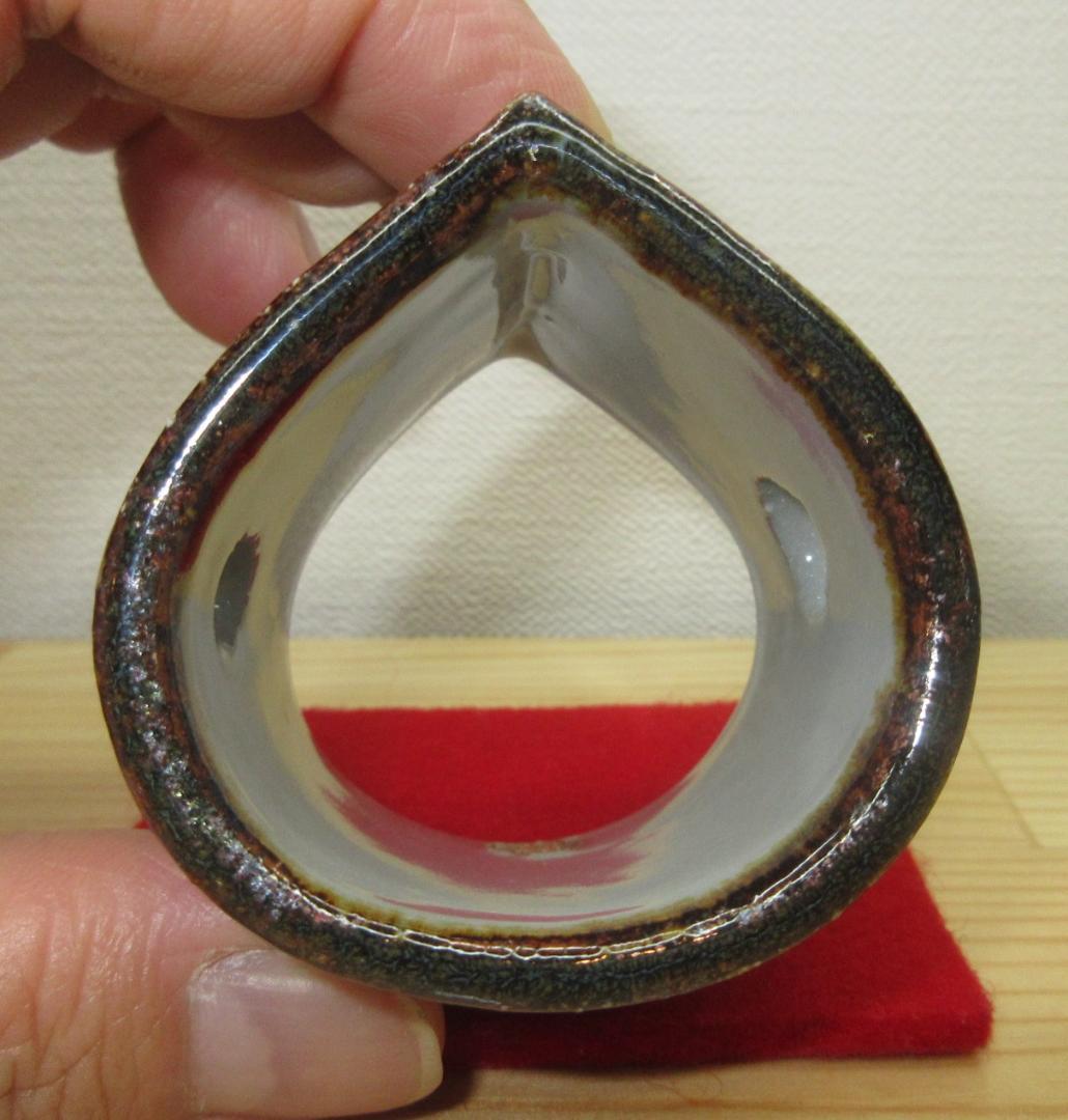 送料込【逢絢亭・新品】茶道具 蓋置 京焼 栗の形 山川敦司 共箱入り