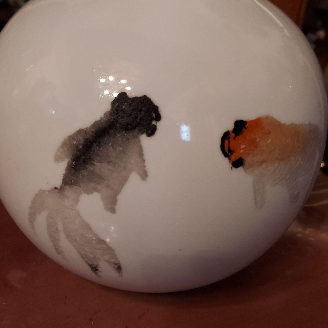 行人作　大きめの金魚柄の花器