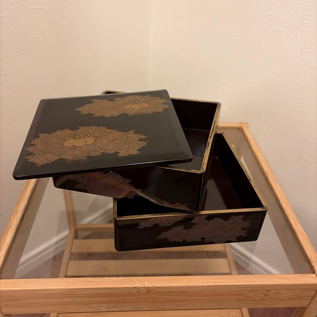 アンティーク　漆塗りお重箱セット