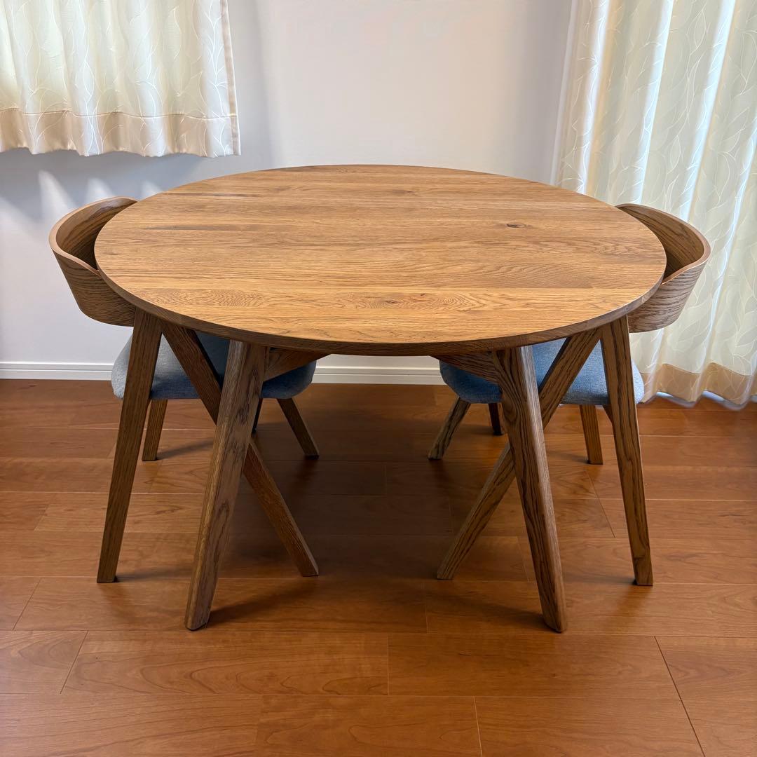 【しーも】unico ADDAY（アディ）ラウンドダイニングテーブル