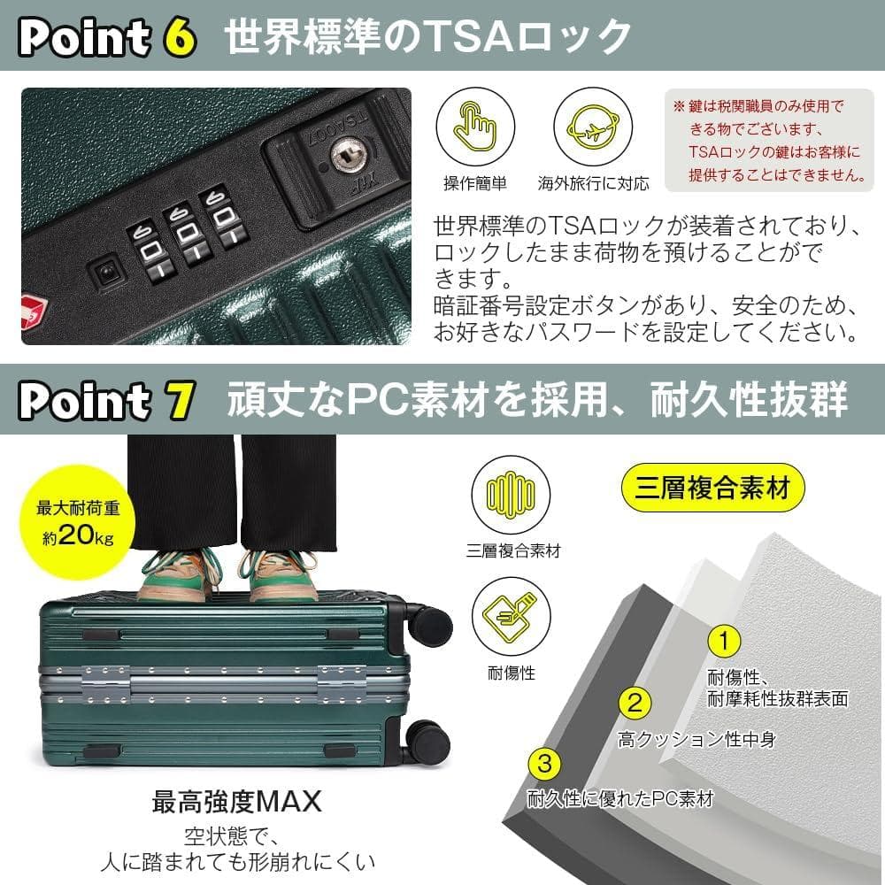 【新品】スーツケース キャリーケース Type-C Mサイズ 67L ブラック