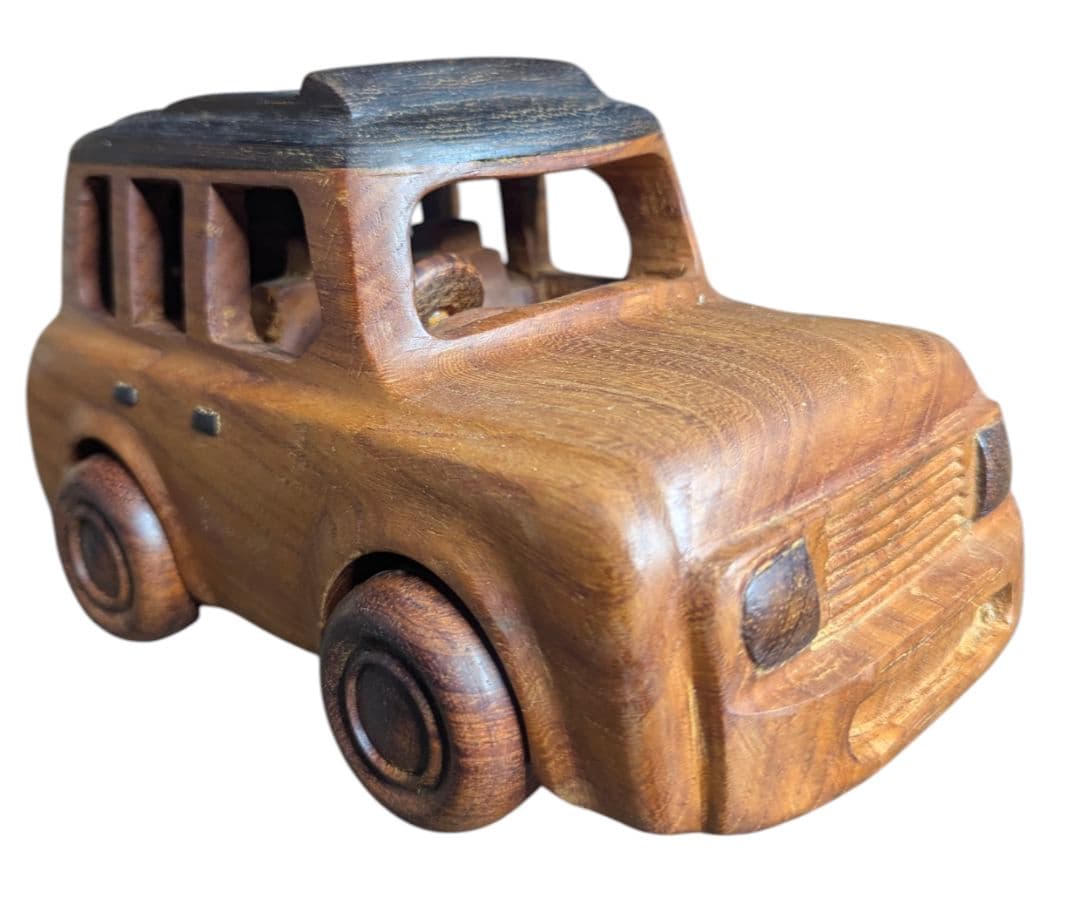 展示品 木村昇生 欅紫 檀 ケヤキ 木彫り クラシックカー 希少