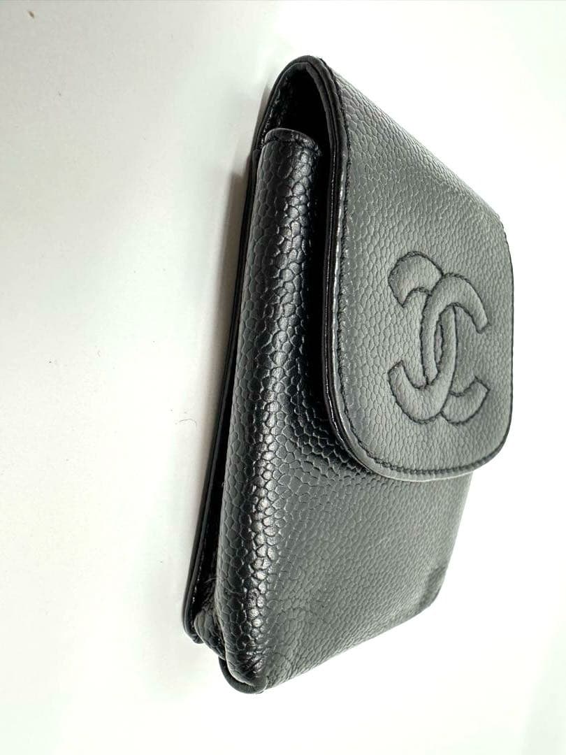 シャネル　シガレットケース　キャビアスキン