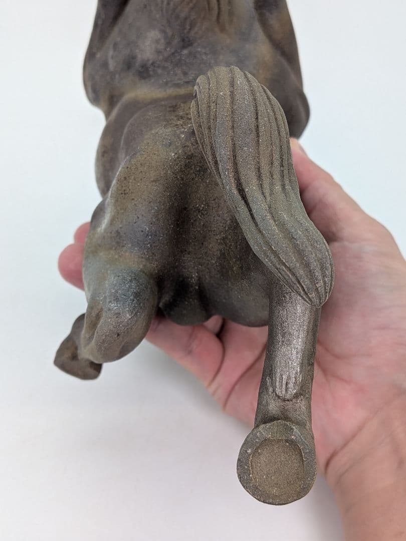 二代目小山一草 備前焼 窯変午置物 共箱 干支置物 午年 ウマ 細工物 縁起物