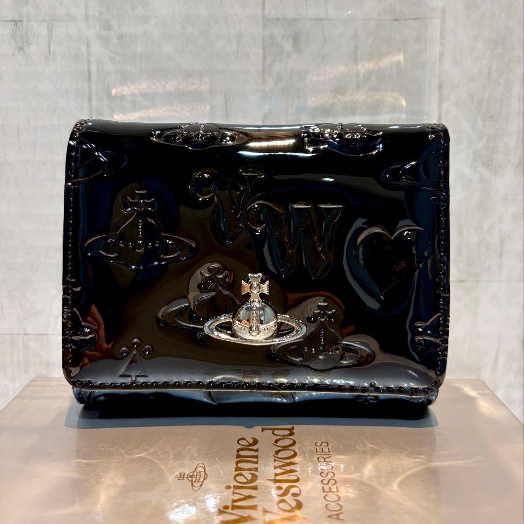 Vivienne Westwood 3つ折り財布 / エナメルブラック
