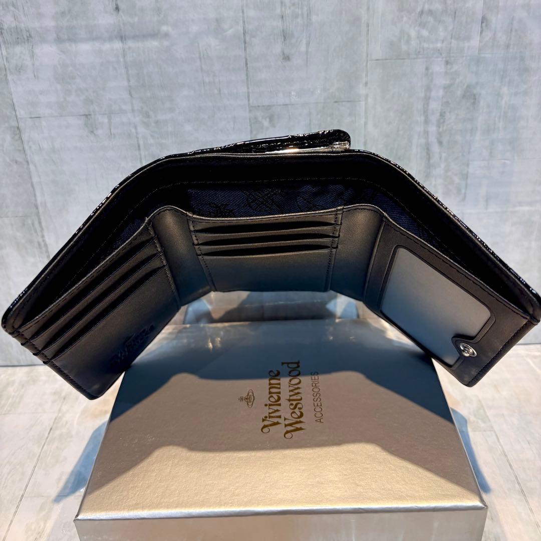 Vivienne Westwood 3つ折り財布 / エナメルブラック