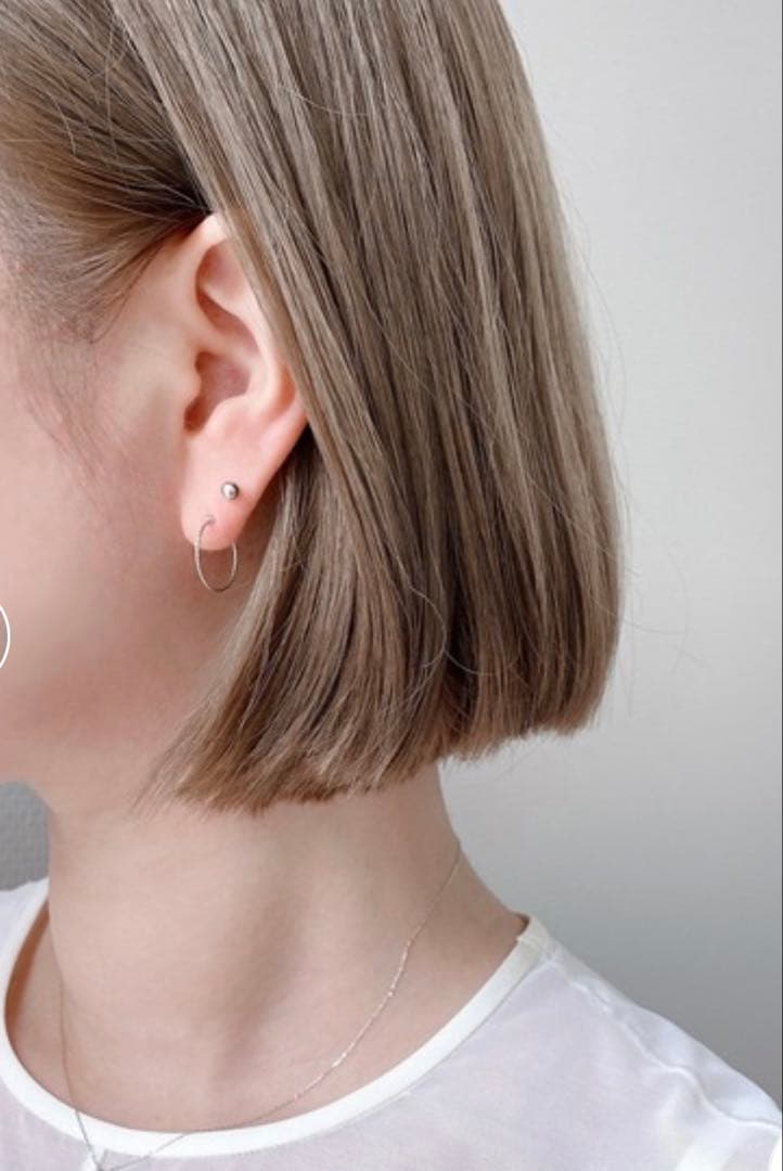 BLOOM K10 ホワイトゴールド フープピアス