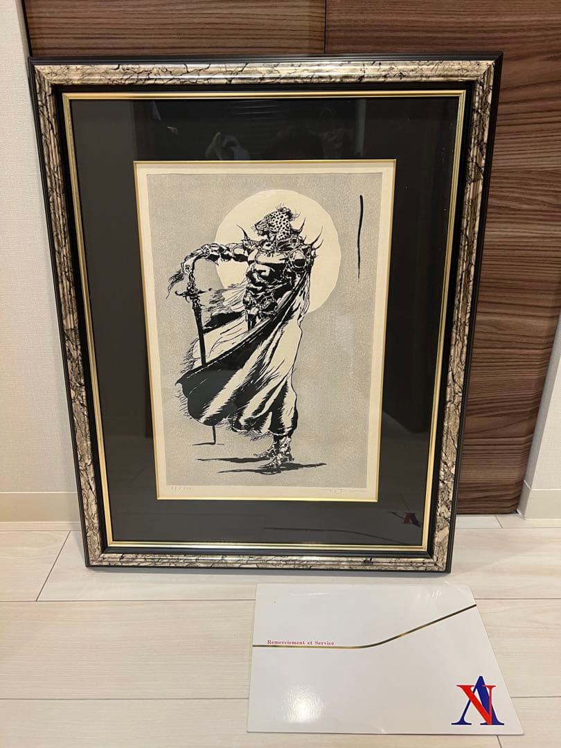 希少 天野喜孝「孤軍」原画 絵画 額装済み ファイナルファンタジー作