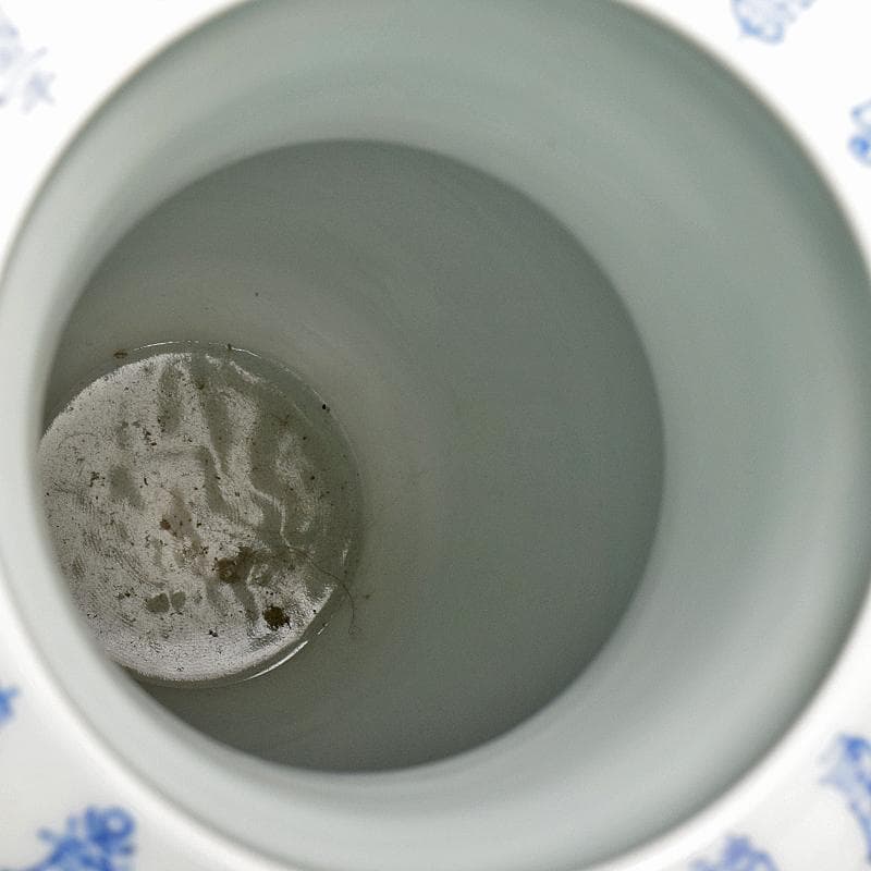 中国　大明宣徳年製款　青花百寿字文瓶　故宮博物院監製証明書付　M　R8816B