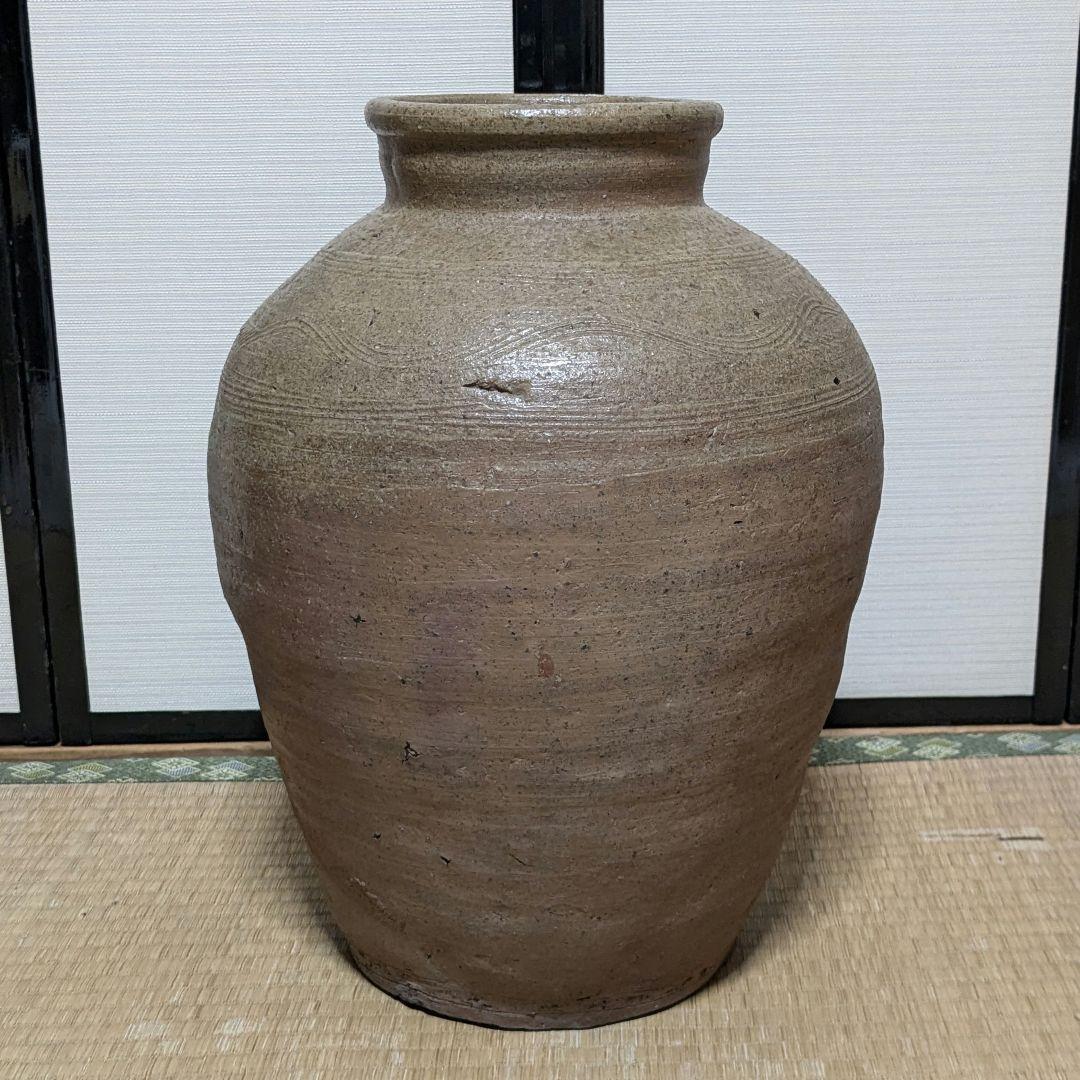 【超美品】室町時代 古備前 波状文壷 備前焼 壺 つぼ 花器 花入 置物 花瓶