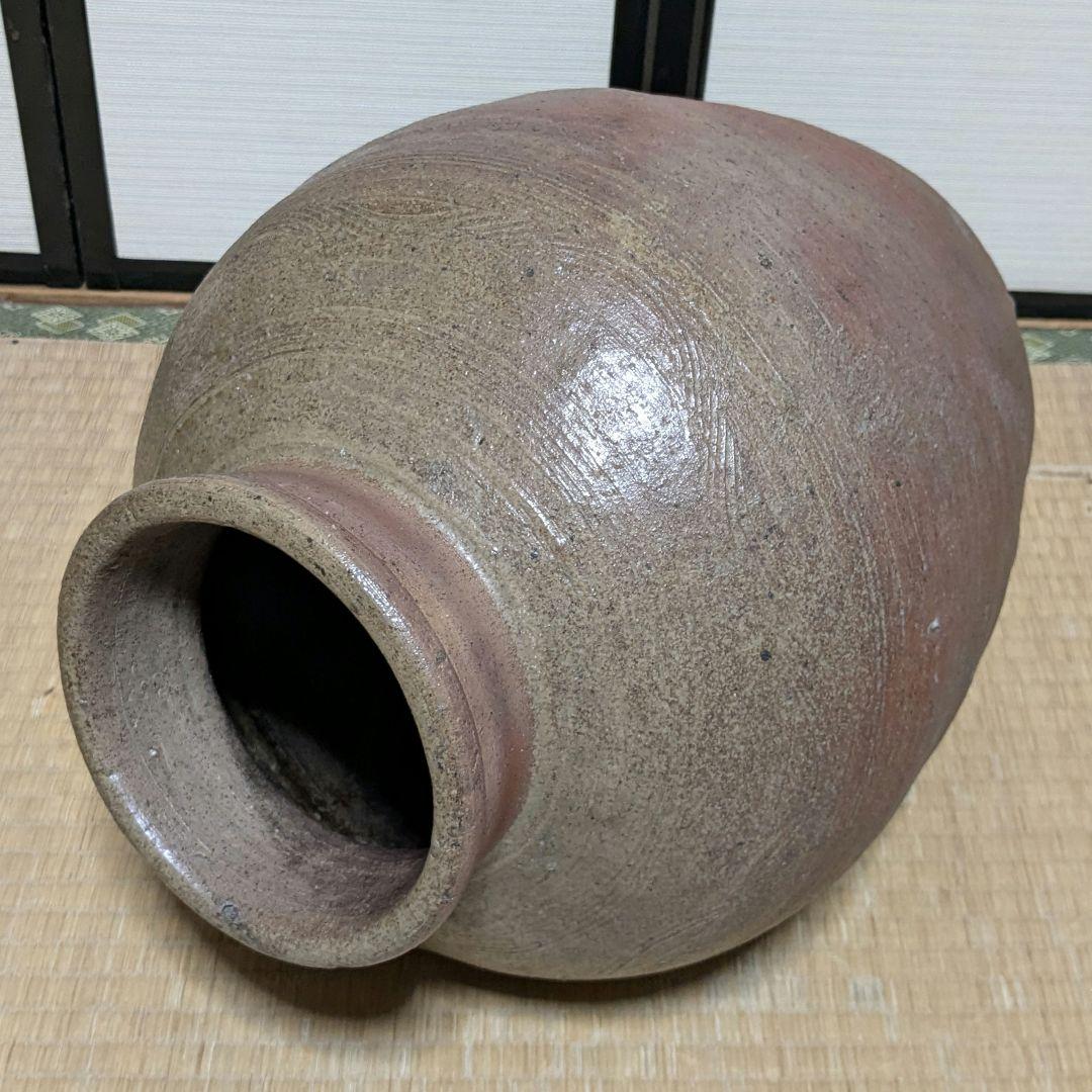【超美品】室町時代 古備前 波状文壷 備前焼 壺 つぼ 花器 花入 置物 花瓶