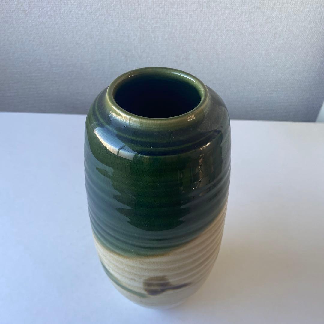 鈴木八郎　花瓶　織部　共箱共布