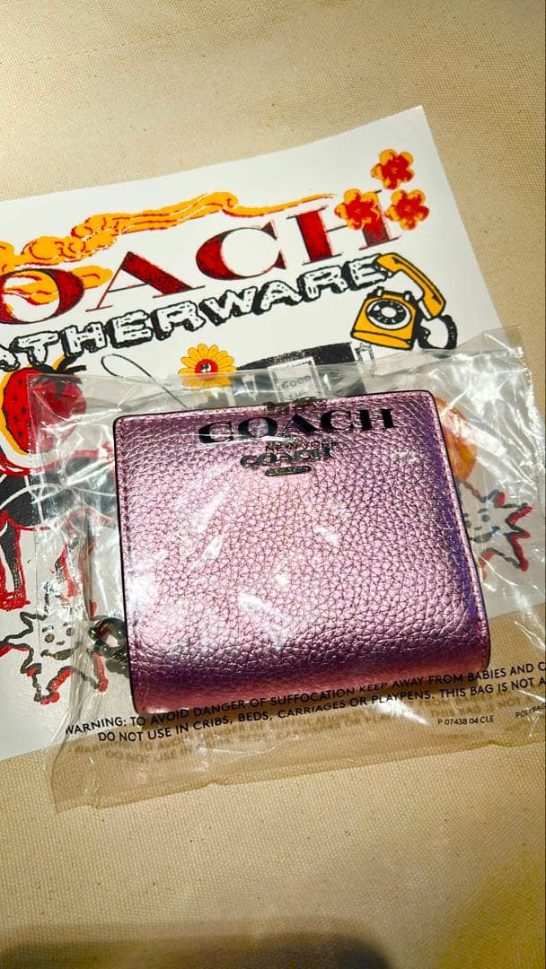 新品　COACH ピンク 二つ折り財布　福袋 2026