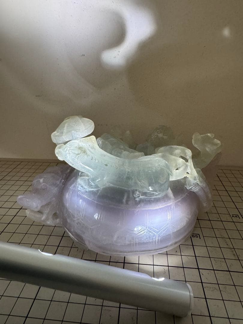 フローライトのロングイ(龍亀)の置物