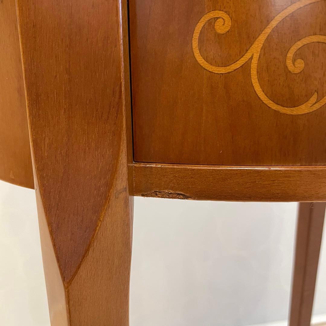 猫脚 アンティーク コンソール サイドテーブル 2段チェスト 飾り彫り入り 洋風