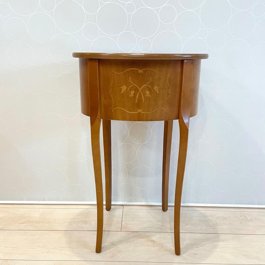 猫脚 アンティーク コンソール サイドテーブル 2段チェスト 飾り彫り入り 洋風