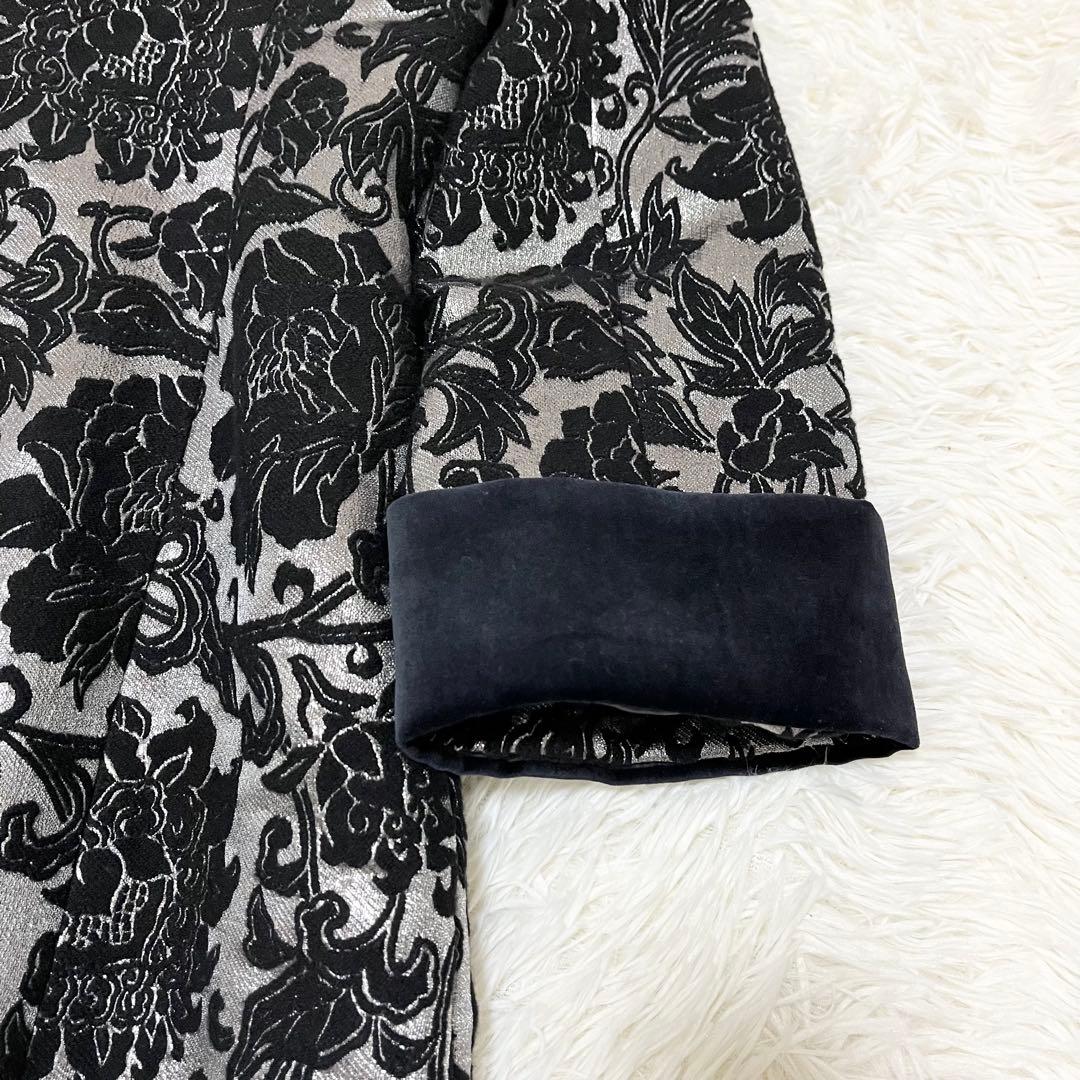 希少　ヴィヴィアンタム 総柄 ウールコート　ベロア　切替　異素材　刺繍　S