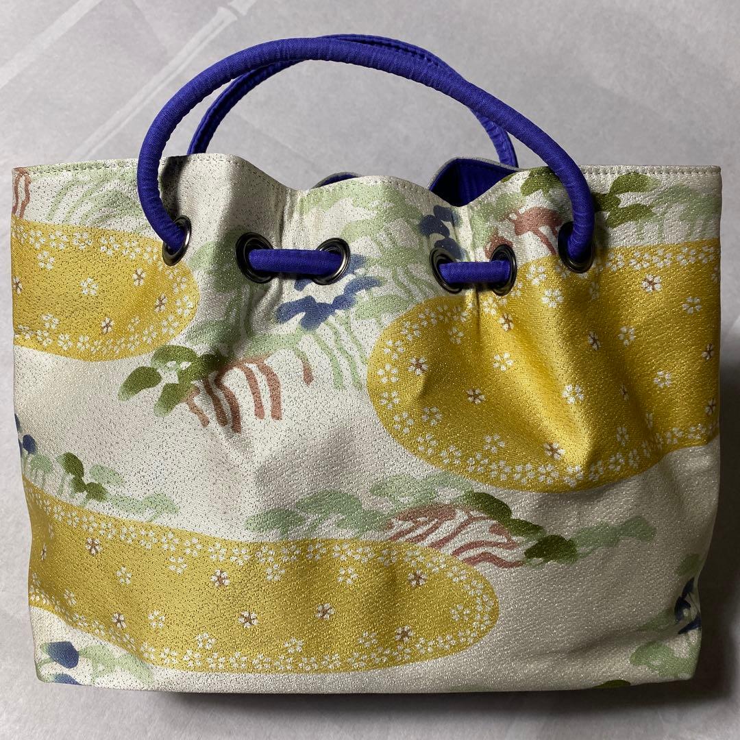 栗山工房　栗山紅型　「窓絵霞松原」型染　ハンドバック