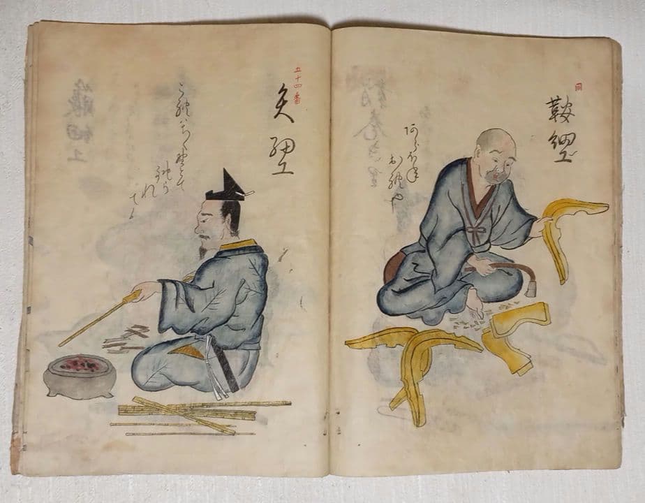 摸本武器抄出職人哥合藤原（本田)忠憲画文化元年8月描く 、室町時代の職人歌合写し