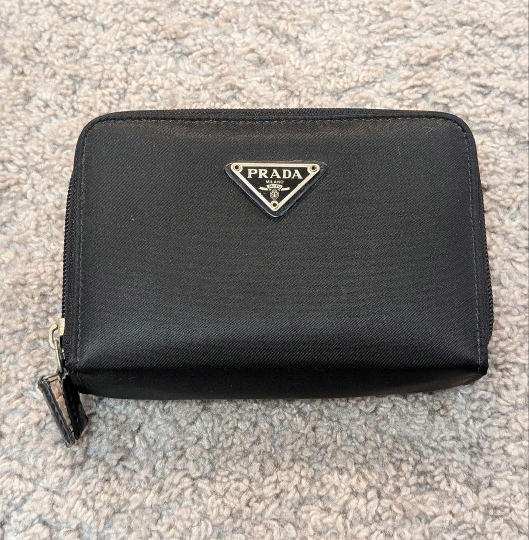 【ゆーゆーゆ  】PRADA Wファスナー 財布 ブラック
