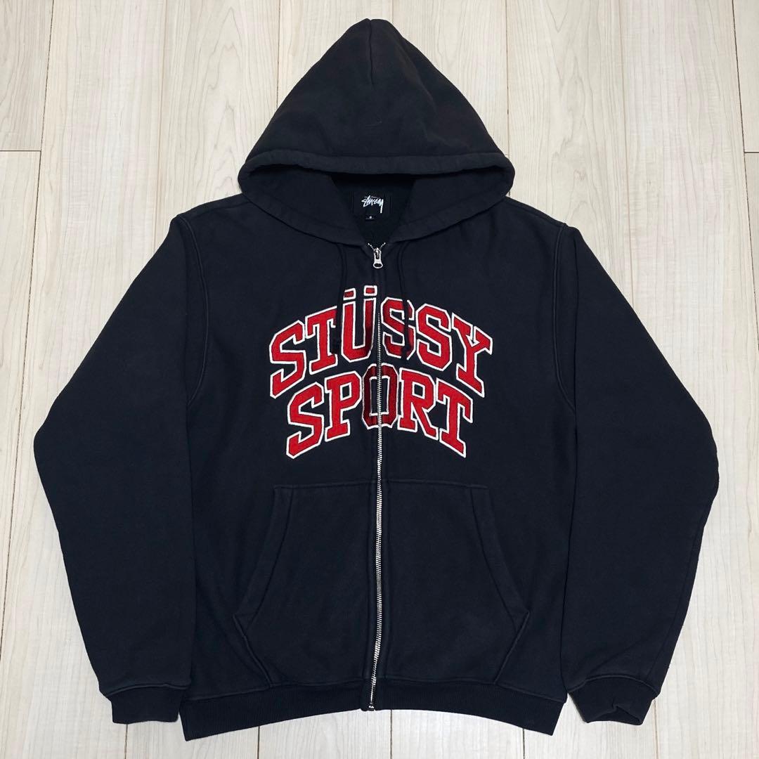 【希少】24ss Stussy Sport Zip Hoodie ブラック 黒