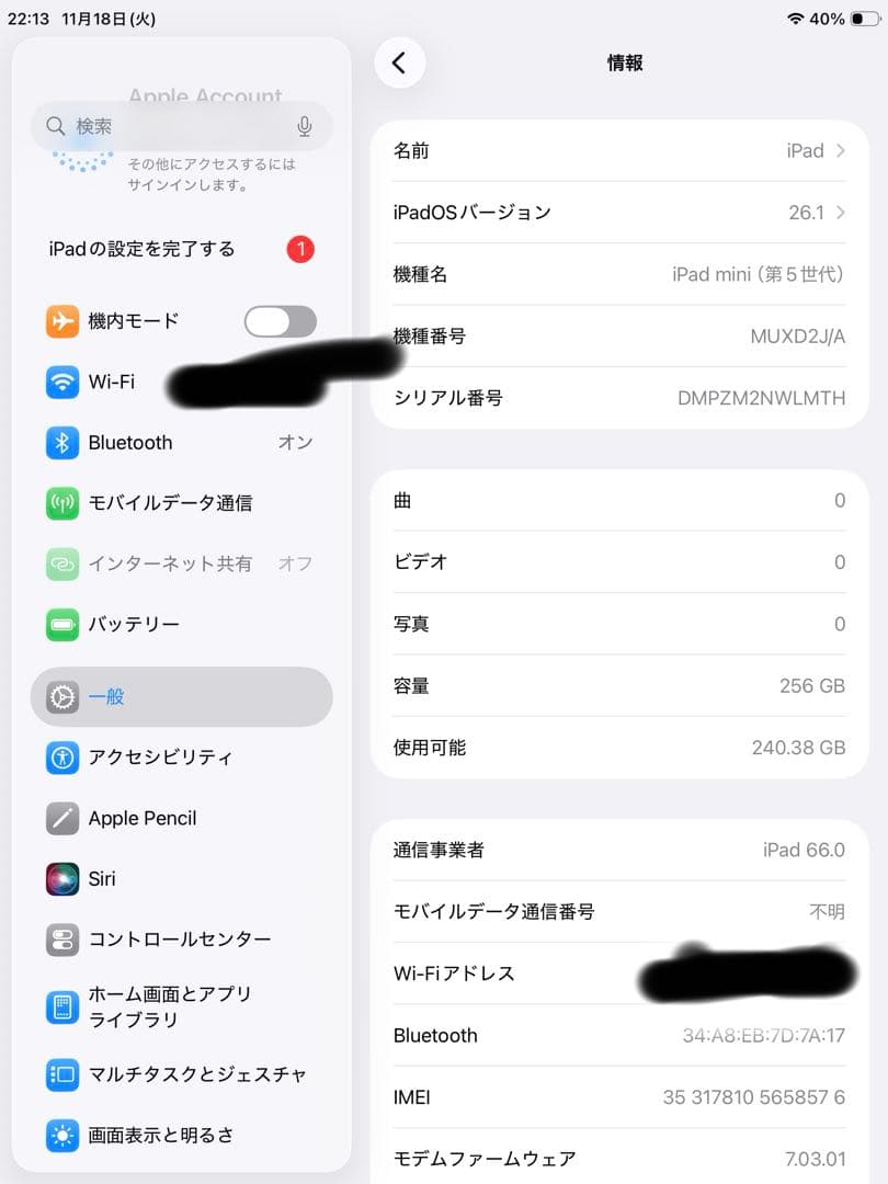 Apple iPad mini (第5世代) 256GB セルラーモデル