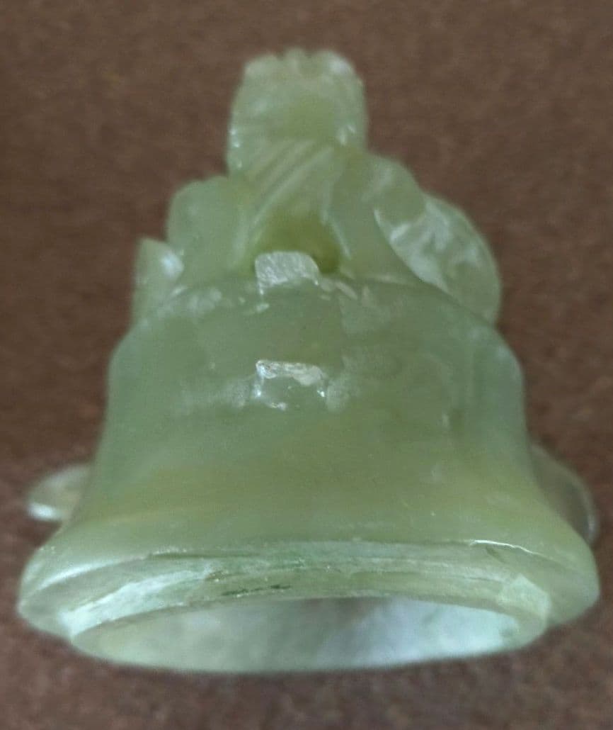 翡翠　天然石　三足　龍耳付き　龍神　風水　香炉　中国伝統美術彫刻　わけ有り
