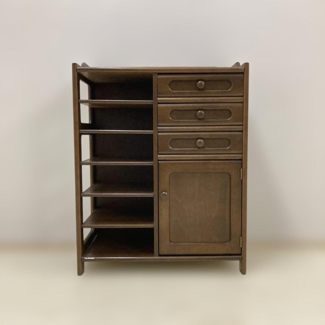 【カリモク】サイドボード　キャビネット　電話台　FAX台　スリッパ