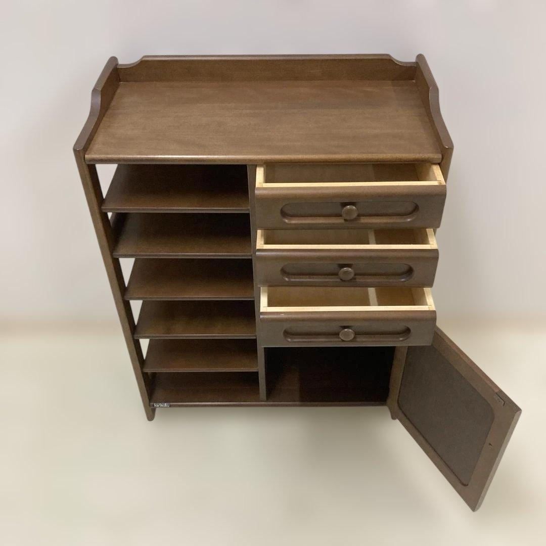 【カリモク】サイドボード　キャビネット　電話台　FAX台　スリッパ