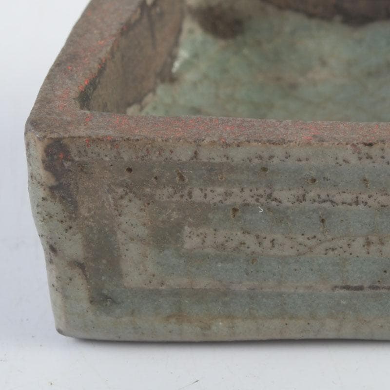 茶道具　青磁　蓋物　香合　梅木蒔絵蓋付　花押あり　時代箱　V　9493