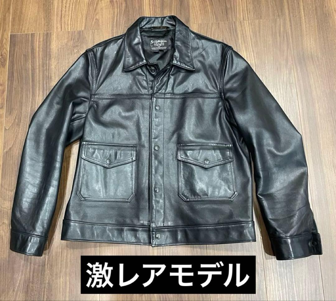 ★アメリカ製 Schott★メンズ XL 42 ネイキッドカウレザ120US