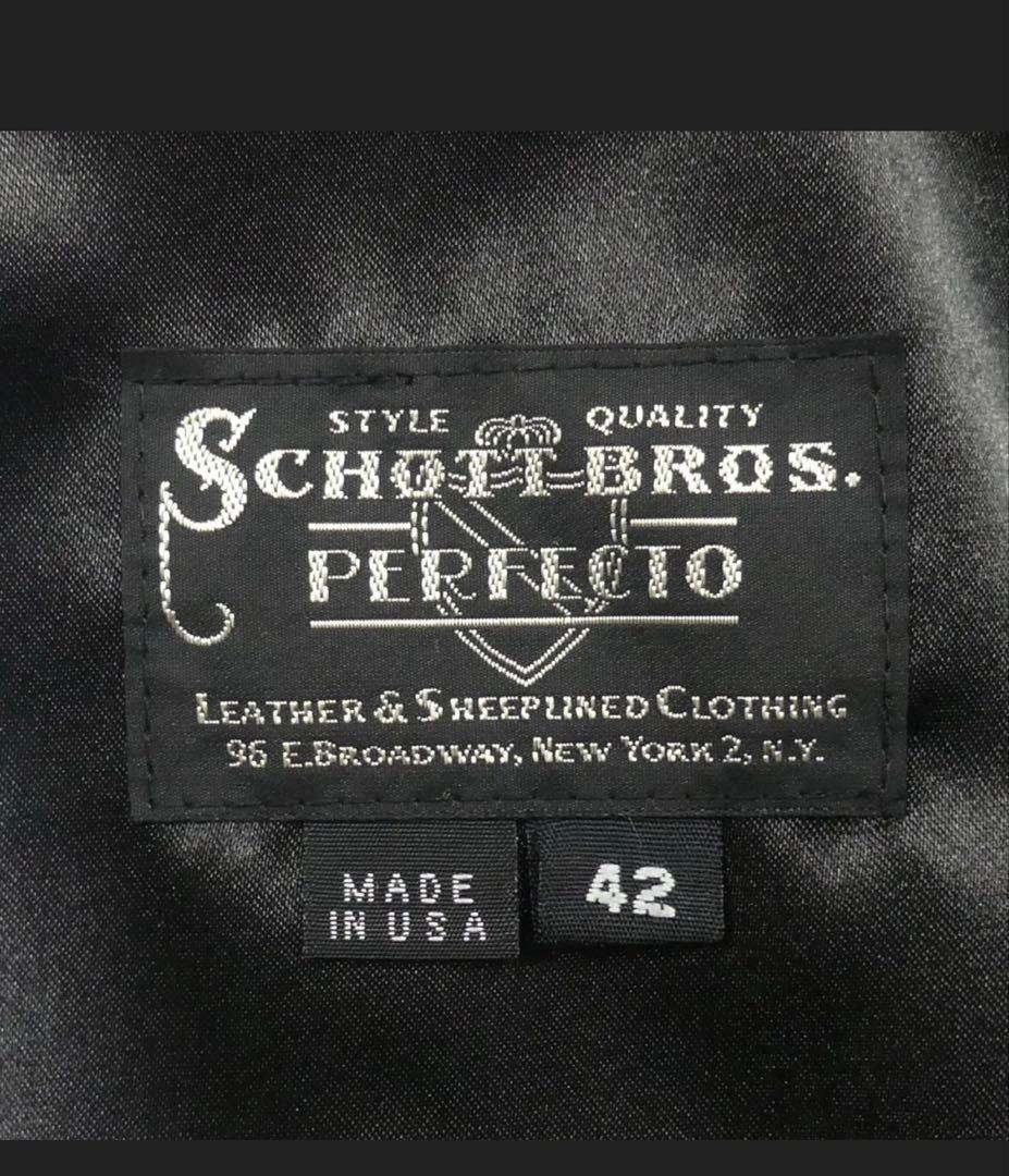 ★アメリカ製 Schott★メンズ XL 42 ネイキッドカウレザ120US