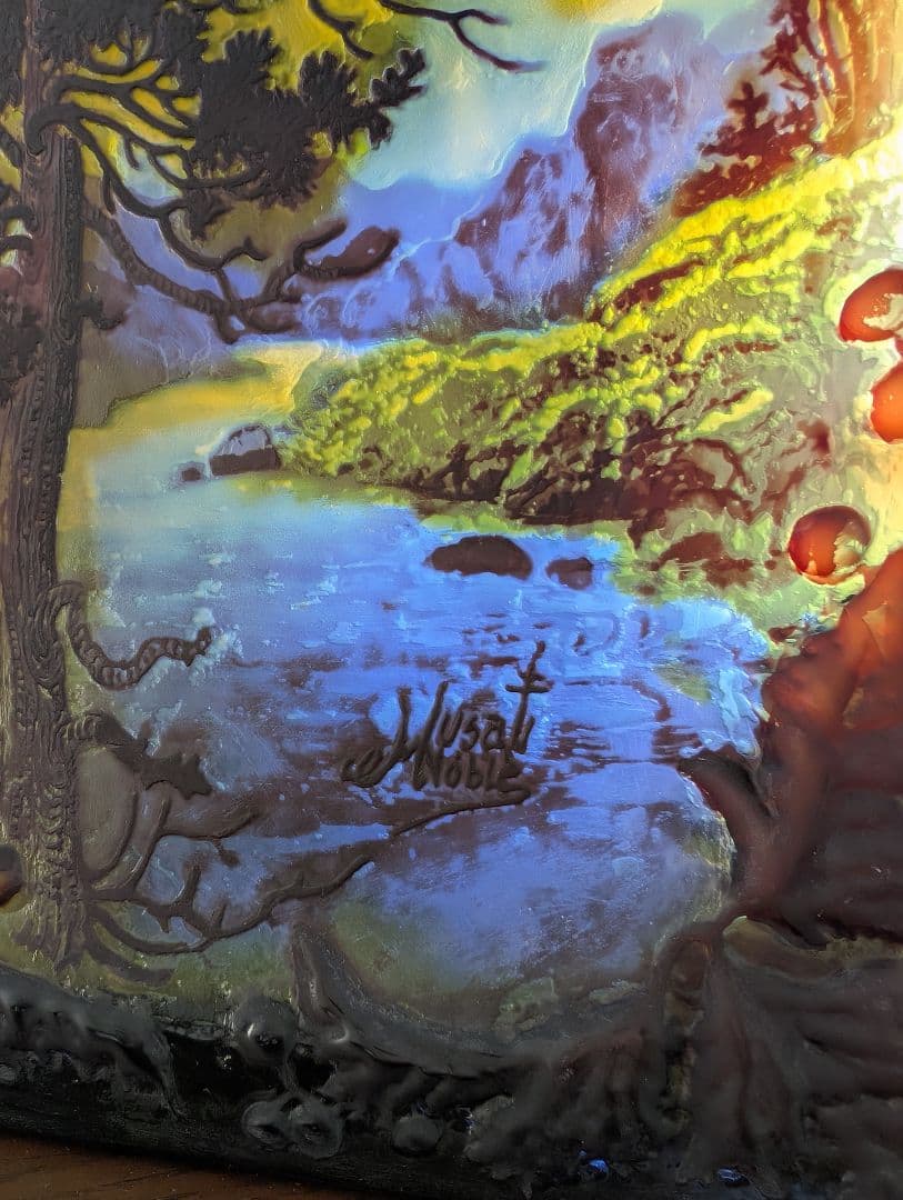 ガレ復刻品 カメオ彫り ガラス工芸品