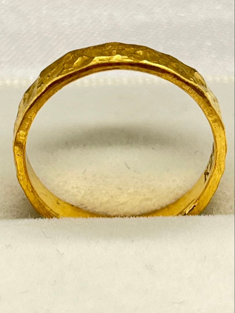 K24 純金 槌目リング 4.67g指輪 リング 刻印あり ハンドメイド