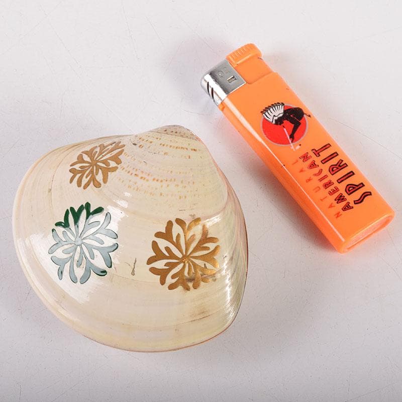 茶道具　中村湖舟作　淡々斎好　海松蒔絵　蛤香合　共布共箱　V　7927