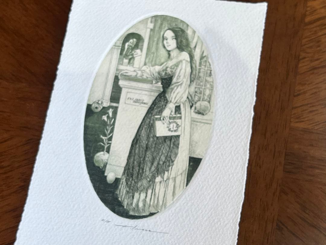 アルフォンスイノウエ 寄るべなき部屋 銅版画　アルフォンス井上　蔵書票 サイン入