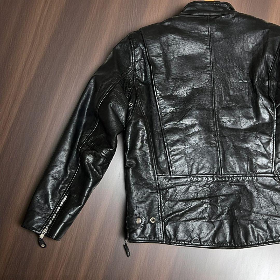 80s ヴィンテージ　FIRST 本革　シングルライダース キルティングライナー