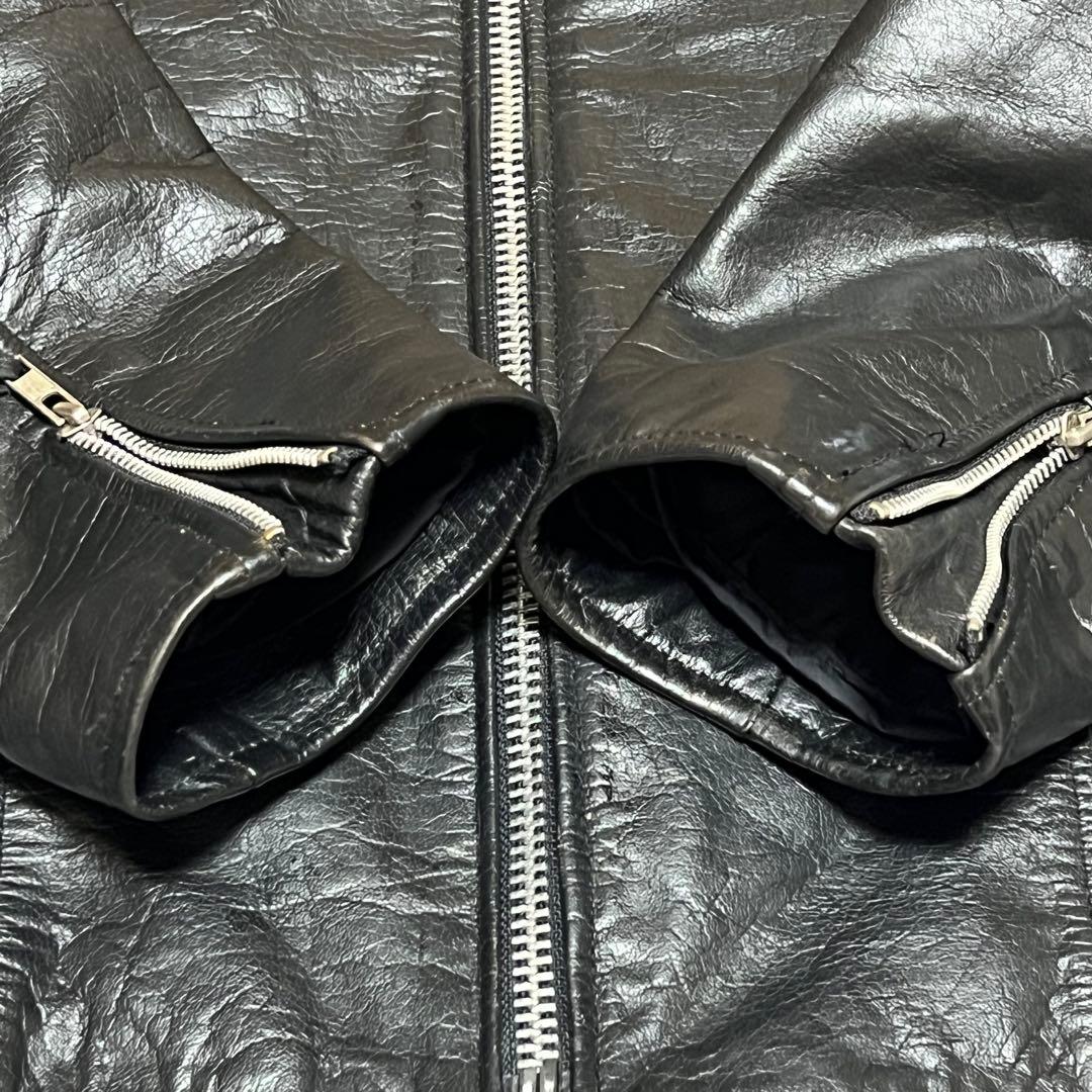 80s ヴィンテージ　FIRST 本革　シングルライダース キルティングライナー