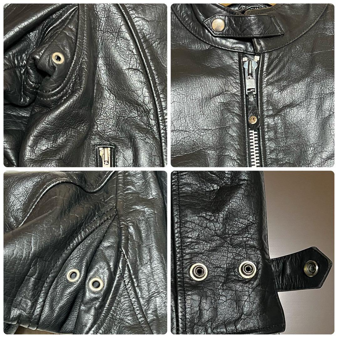 80s ヴィンテージ　FIRST 本革　シングルライダース キルティングライナー