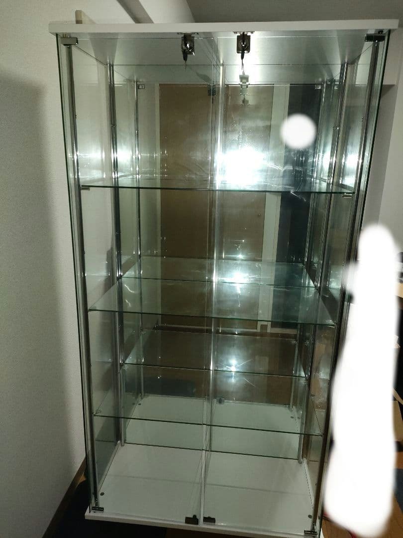 ガラスコレクションケース JONY 背面ミラータイプ ワイドハイタイプ