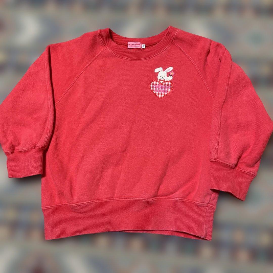 チエコサク トレーナー 赤 100サイズ