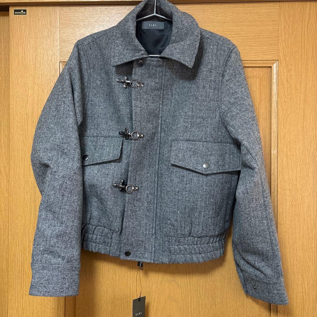 【CLEL】ウールブレンド ヘリンボーンツイードファイヤーマンブルゾン