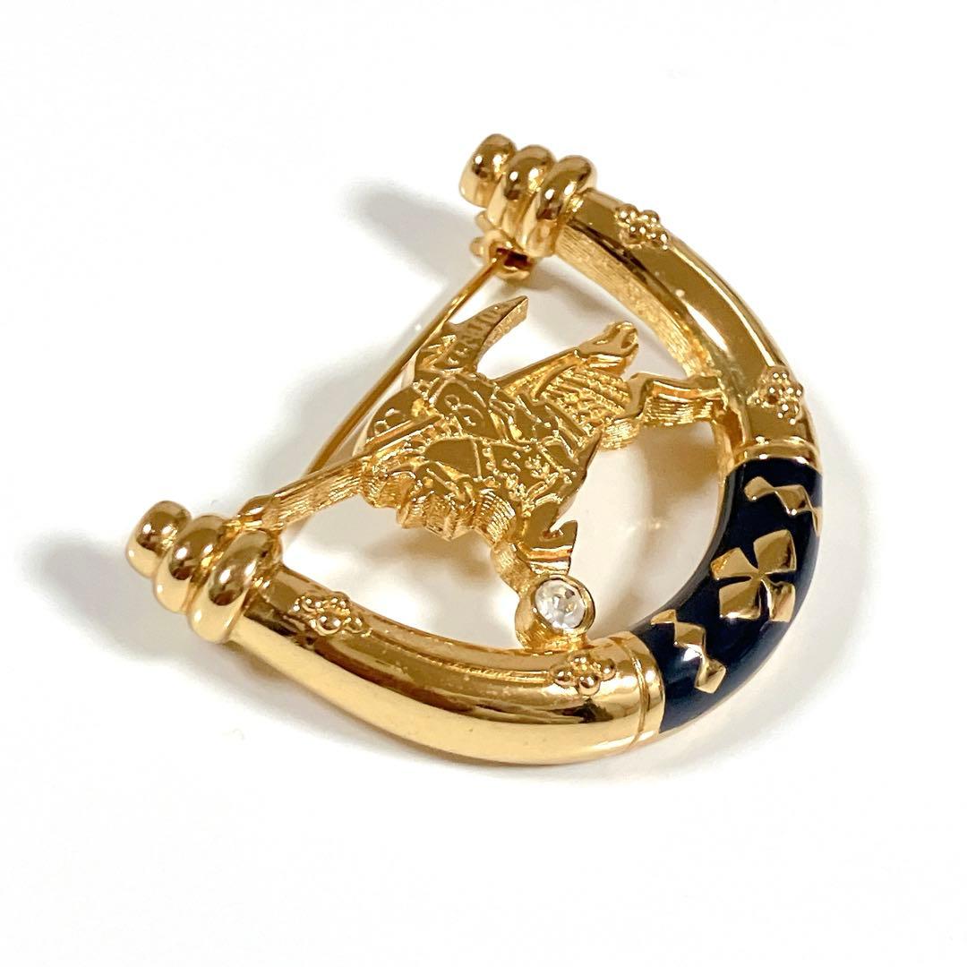 バーバリー ブローチ ホース 馬 騎士 ゴールド ヴィンテージ