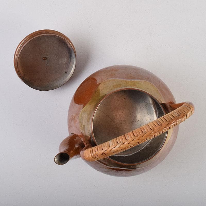 煎茶道具　銅製　銀摘　湯沸　水注　時代箱　U　R9474H