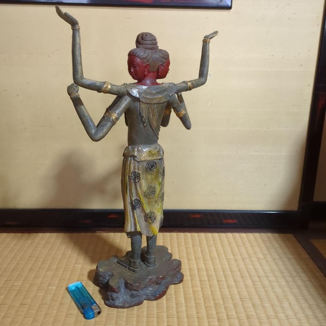 高岡銅器 阿修羅像、色分け漆仕上げ